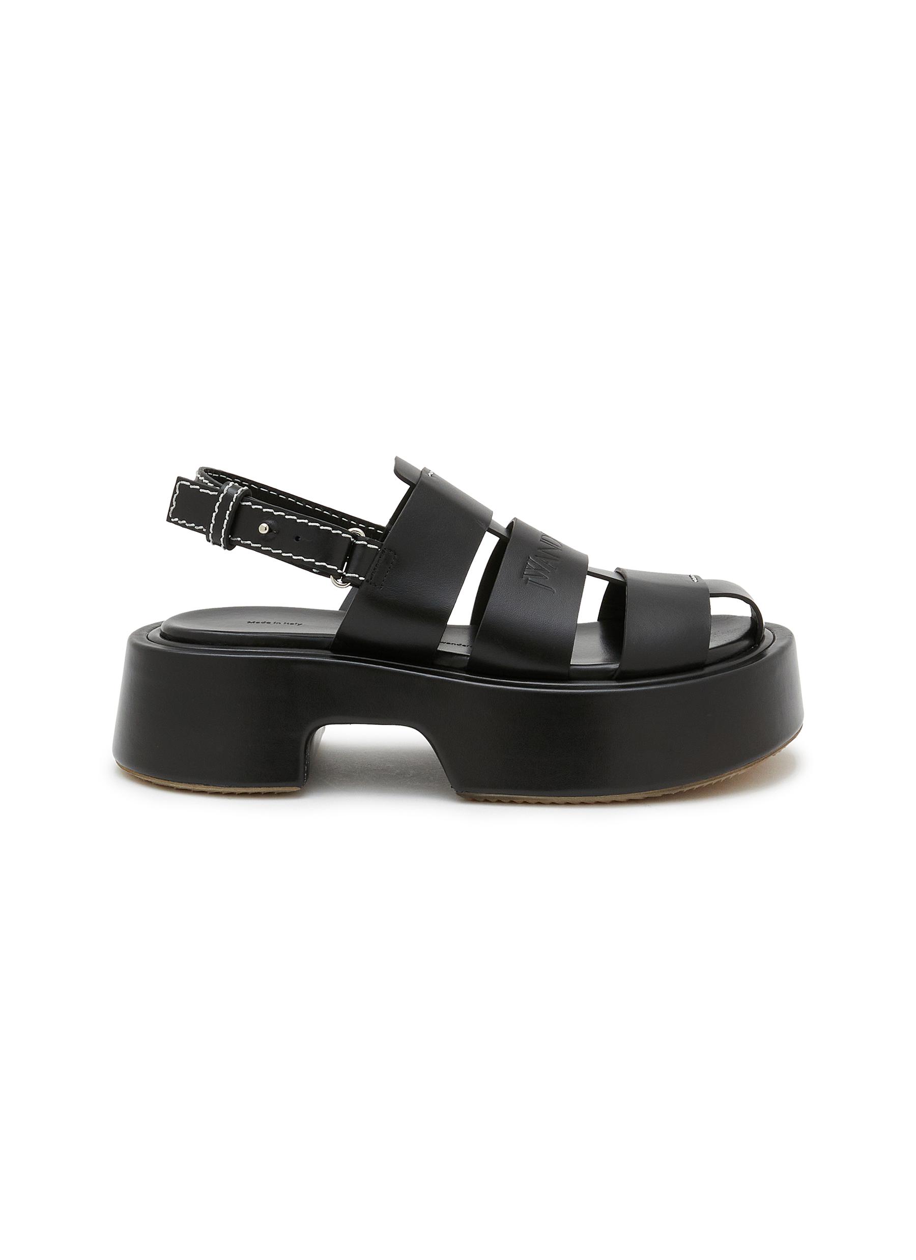 JW ANDERSON | Stripe Platformed Leather Sandals | Women