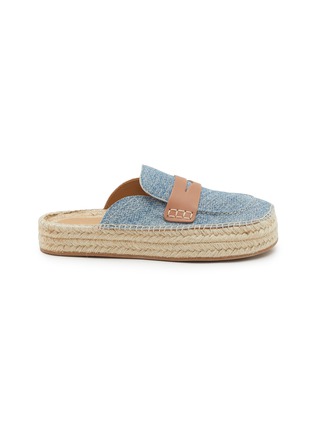 Main View - Click To Enlarge - JW ANDERSON - Slip On Suede Denim Espadrille Loafer Mules