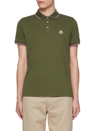 Main View - Click To Enlarge - MONCLER - Logo Patch Cotton Polo Shirt