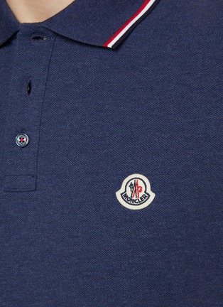  - MONCLER - Logo Patch Cotton Polo Shirt