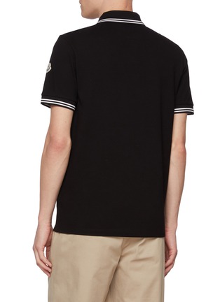 Back View - Click To Enlarge - MONCLER - Logo Patch Cotton Polo Shirt