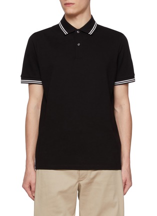 Main View - Click To Enlarge - MONCLER - Logo Patch Cotton Polo Shirt