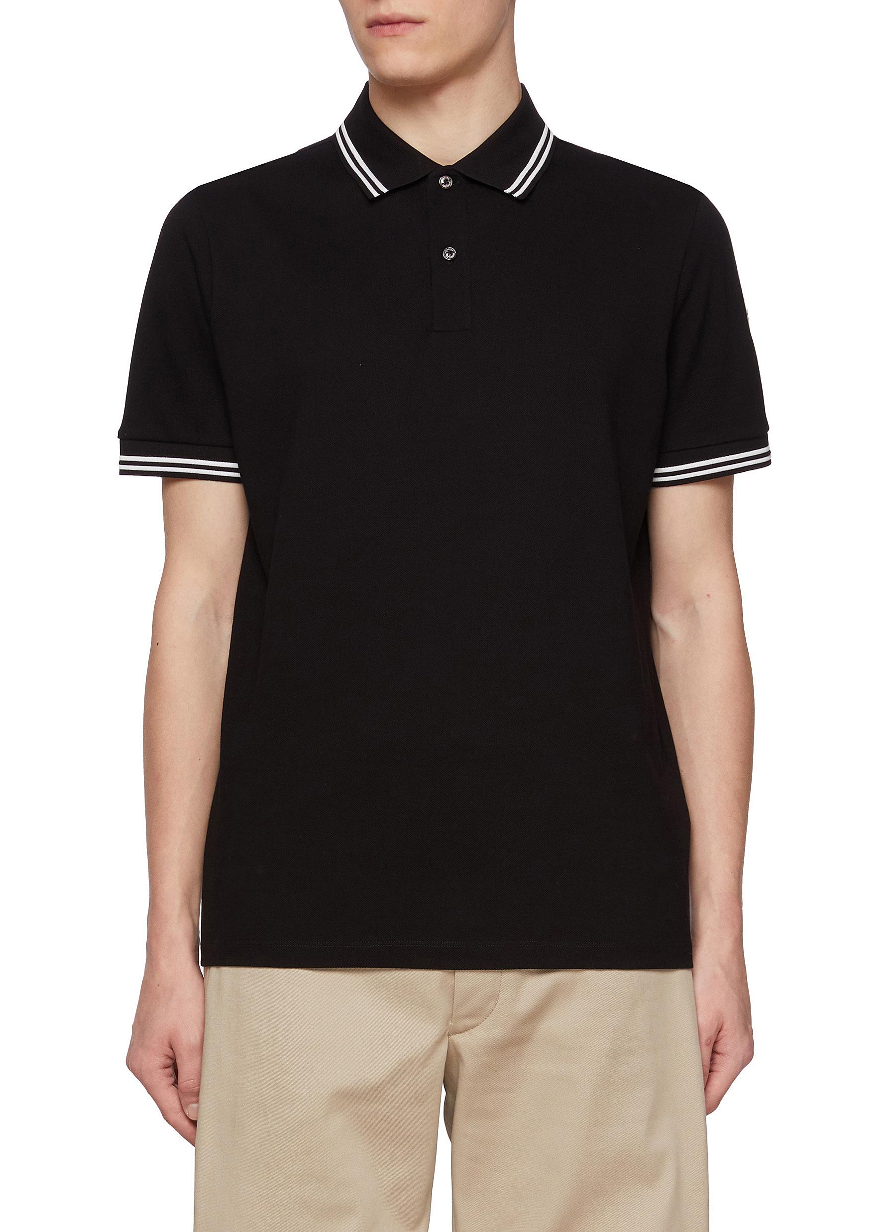 MONCLER | Logo Patch Cotton Polo Shirt | Men | Lane Crawford
