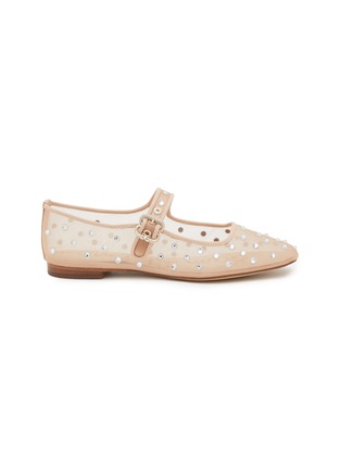 Main View - Click To Enlarge - SAM EDELMAN - Michaela Strass Embellished Mesh Mary Jane Flats