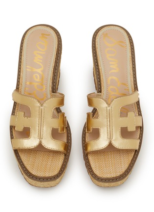 Detail View - Click To Enlarge - SAM EDELMAN - Laine 90 Wedges Leather Sandals