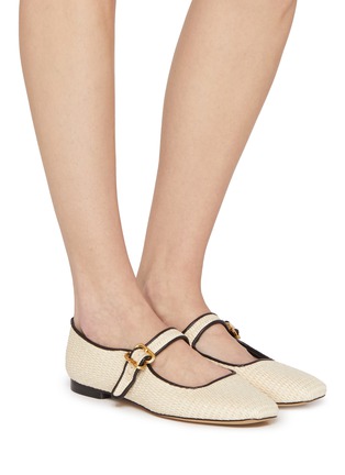 Figure View - Click To Enlarge - SAM EDELMAN - Michaela Raffia Mary Jane Flats