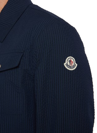  - MONCLER - Seersucker Cotton Blend Shirt Jacket
