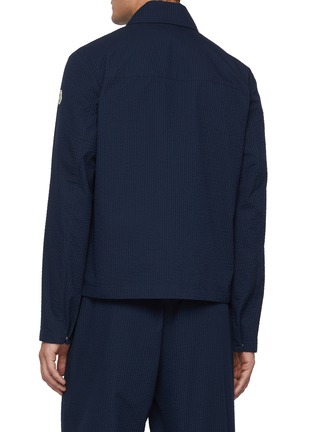 Back View - Click To Enlarge - MONCLER - Seersucker Cotton Blend Shirt Jacket