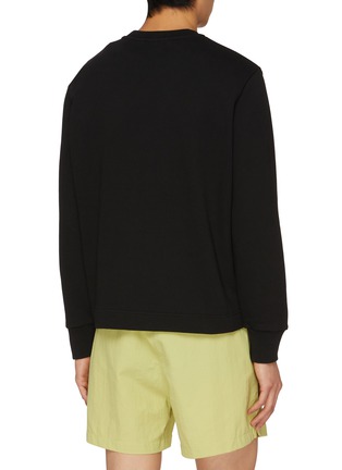Back View - Click To Enlarge - MONCLER - Logo Cotton Fleece Sweatshirt