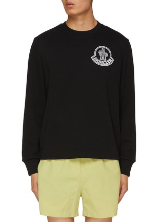 Main View - Click To Enlarge - MONCLER - Logo Cotton Fleece Sweatshirt