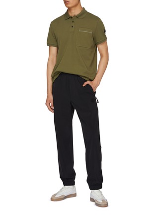 Figure View - Click To Enlarge - MONCLER - Drawstring Waist Straight Leg Logo Pants
