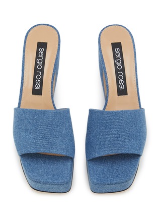 Detail View - Click To Enlarge - SERGIO ROSSI - 90 Denim Platform Sandals