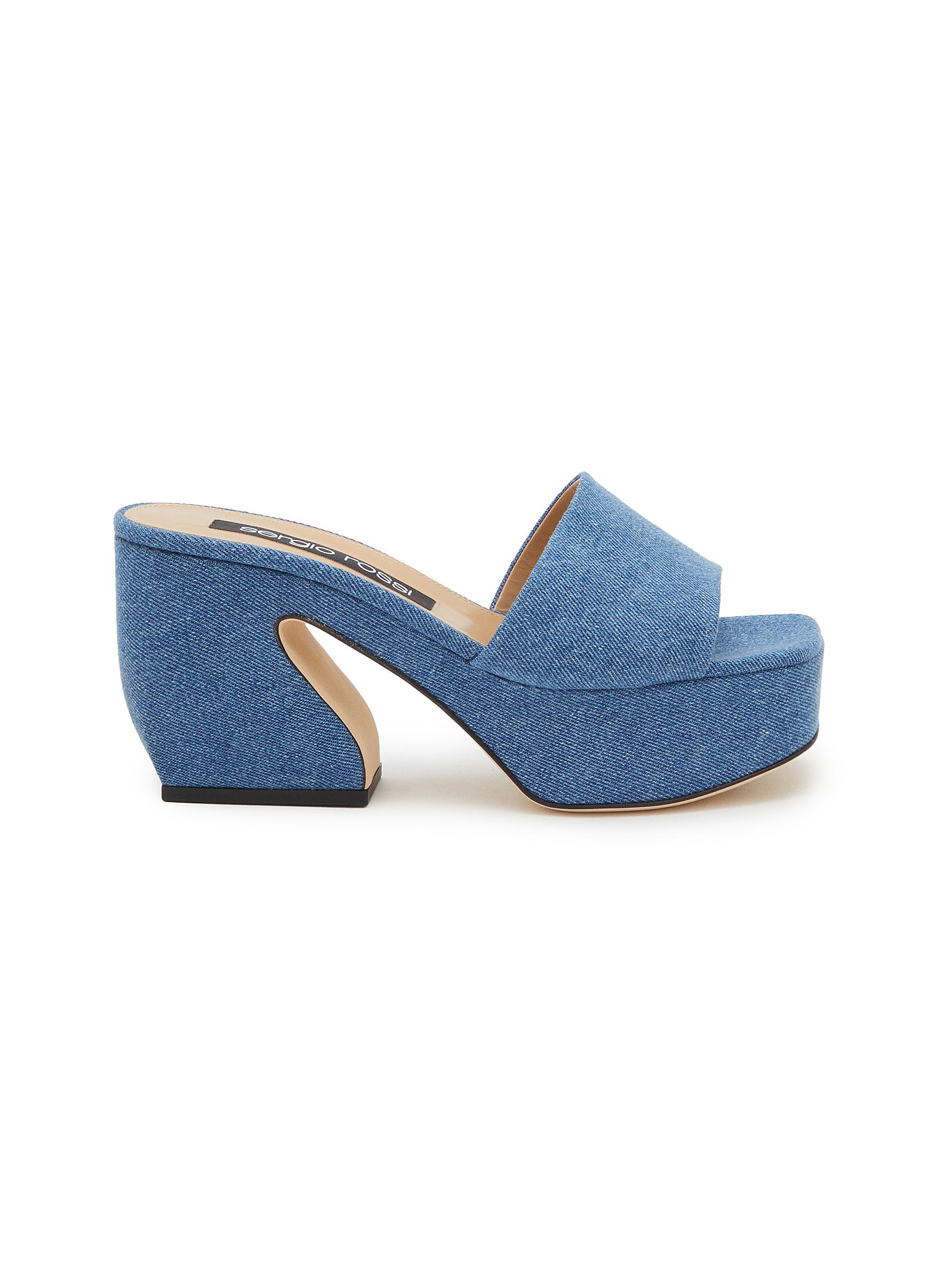 SERGIO ROSSI | 90 Denim Platform Sandals | Women | Lane Crawford