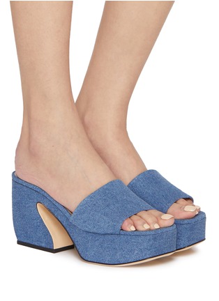 Figure View - Click To Enlarge - SERGIO ROSSI - 90 Denim Platform Sandals