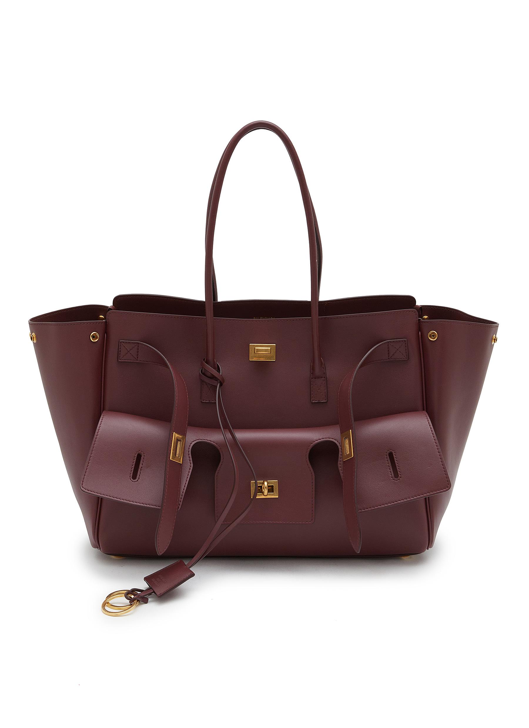 ショルダーバッグ・ポシェット Balenciaga Dark Brown Leather Medium Le City Handbag BALENCIAGA Le City Medium Crinkled Leather Top-Handle Bag
