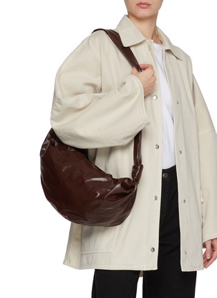 Figure View - Click To Enlarge - LEMAIRE - Medium Soft Croissant Paper Leather Bag