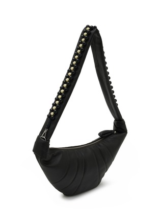 Detail View - Click To Enlarge - LEMAIRE - Medium Croissant Pearls Leather Crossbody Bag