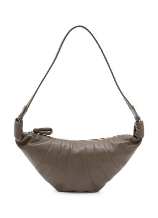 Main View - Click To Enlarge - LEMAIRE - Medium Croissant Woven Laced Leather Crossbody Bag