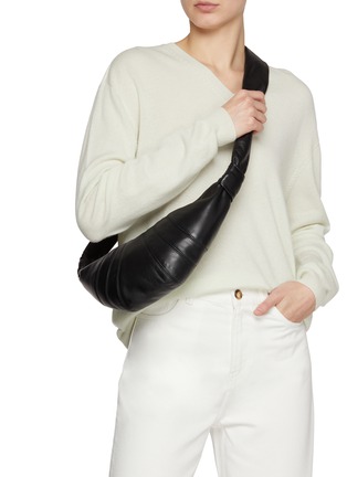 Figure View - Click To Enlarge - LEMAIRE - Small Croissant Leather Crossbody Bag