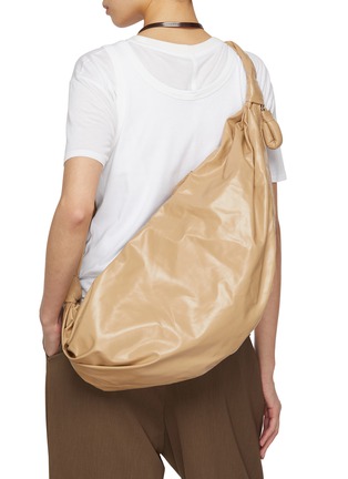 Figure View - Click To Enlarge - LEMAIRE - Large Soft Croissant Paper Leather Crossbody Bag