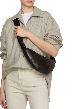 Figure View - Click To Enlarge - LEMAIRE - Small Croissant Leather Crossbody Bag