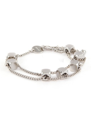 Paisley Cubic Zirconia & Layered Chain Bracelet – Sterling