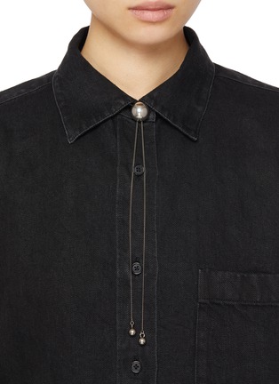 Figure View - Click To Enlarge - LEMAIRE - Rattle Bolo Tie Silver Plated Brass Necklace