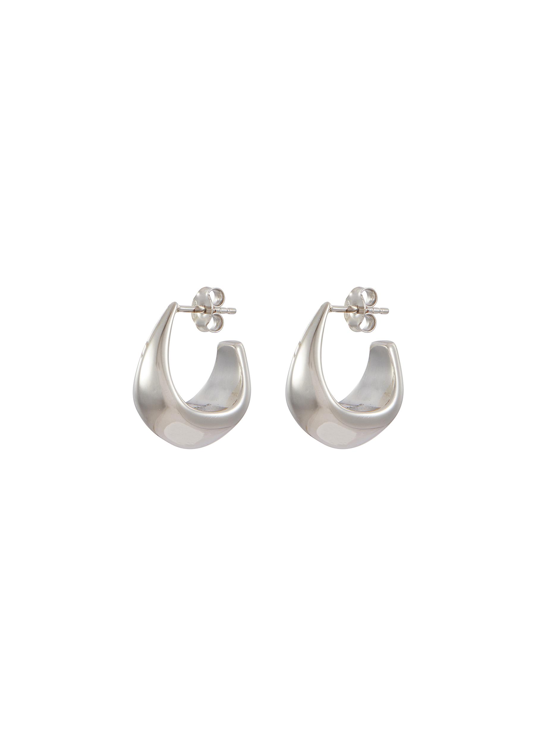 LEMAIRE | Rhodium Silver Curved Single Mini Drop Earring