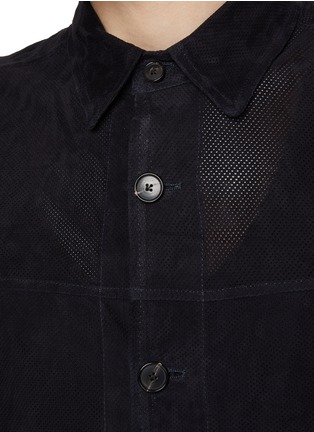 Detail View - Click To Enlarge - EQUIL - Perforated Suede Shirt Jacket