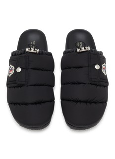 MONCLER｜MULES (4M00040 M5080 81A) Dark Green Mon Pocket Padded Leather Mules - Sandals