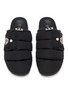Detail View - Click To Enlarge - MONCLER - Mon Pocket Padded Leather Mules