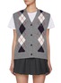 CLOVE Argyle Knit Button Up Vest