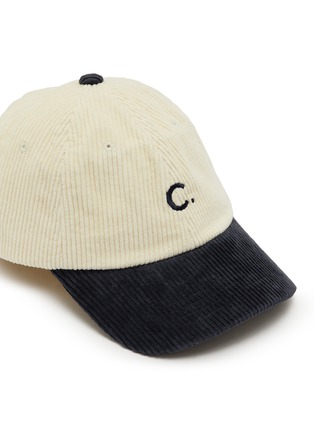 Detail View - Click To Enlarge - CLOVE - Logo Colourblock Cotton Corduroy Baseball Cap
