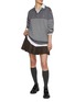 Figure View - Click To Enlarge - CLOVE - Pleated Cotton Blend Mini Skirt