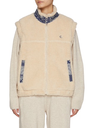 Main View - Click To Enlarge - CLOVE - Stand Collar Paisley Insert Fleece Vest