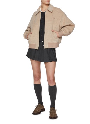 Figure View - Click To Enlarge - CLOVE - Collared Wool Cotton Knit Cardigan