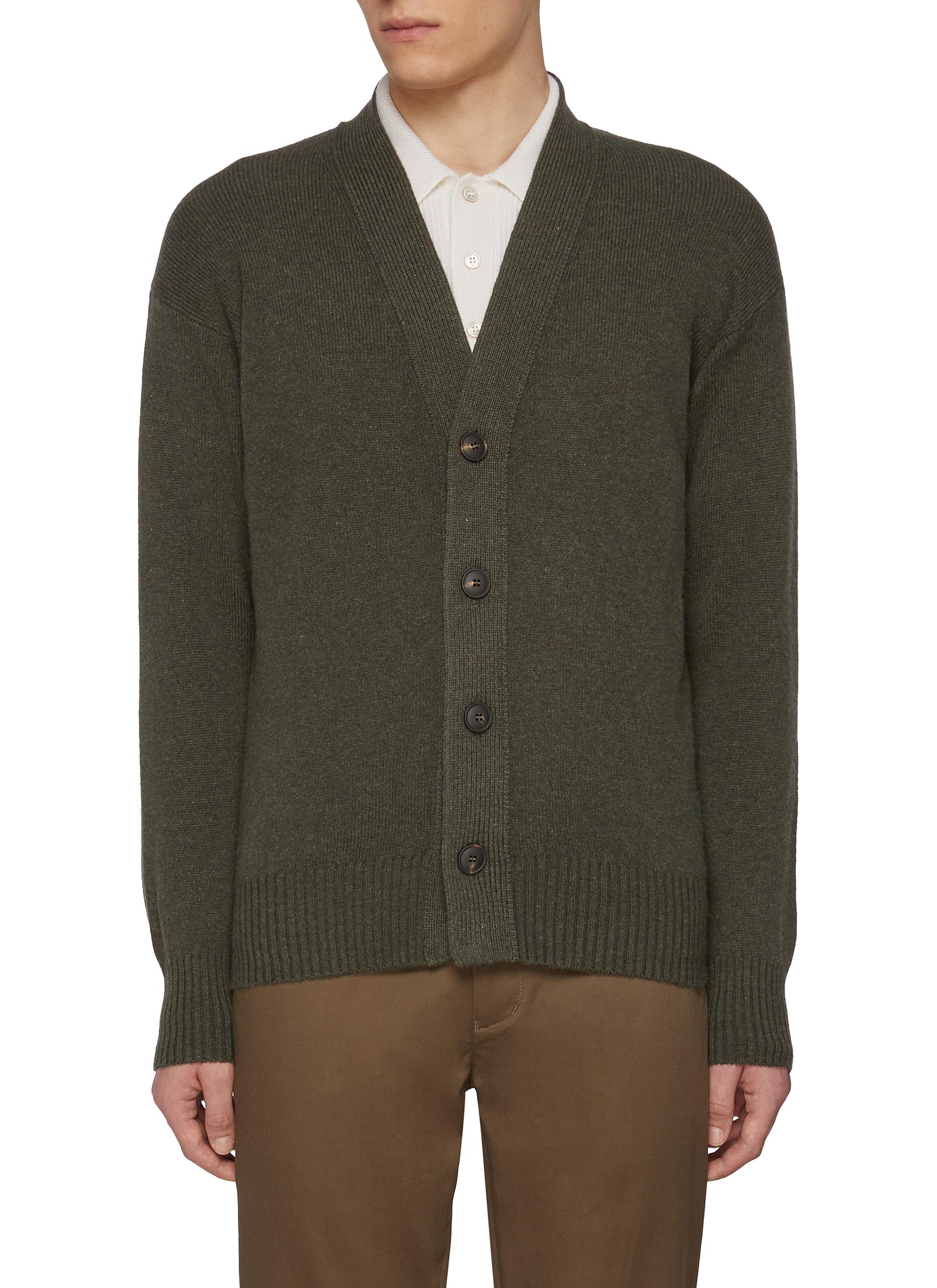 Button Virgin Wool Cardigan