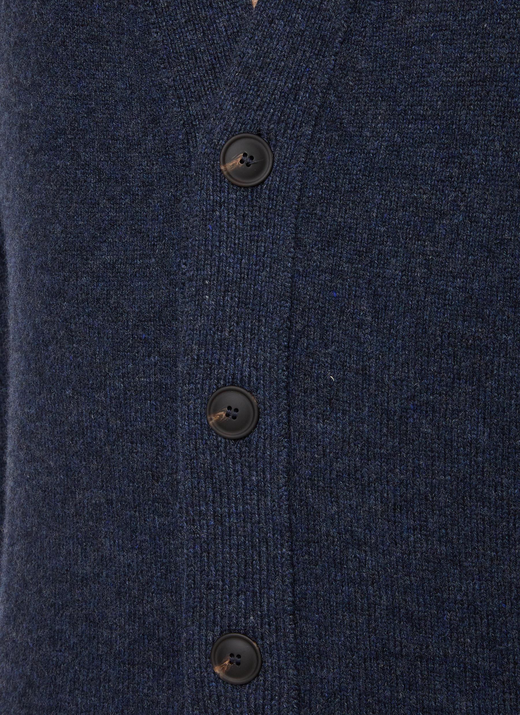 Button Virgin Wool Cardigan - Thumbnail 4