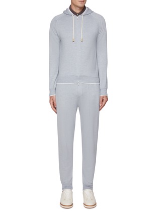 Main View - Click To Enlarge - EQUIL - Zip Up Hoodie & Joggers Cotton Cashmere Set