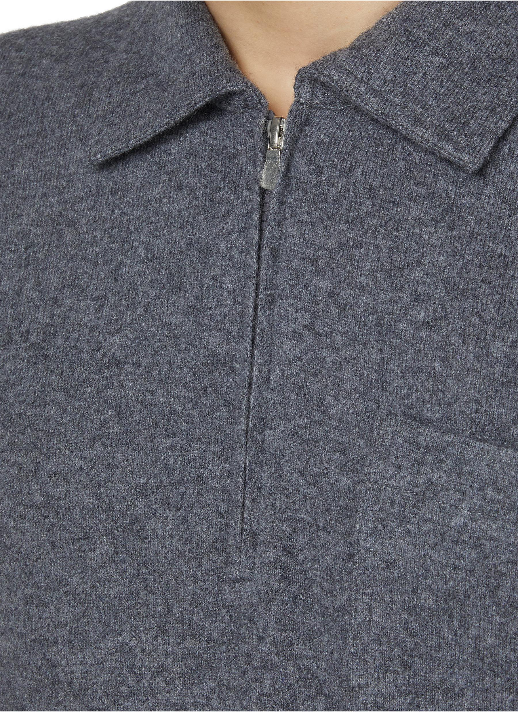 Half Zip Cashmere Sweater - Thumbnail 4