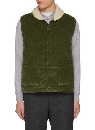 Main View - Click To Enlarge - EQUIL - Faux Shearling Collar Corduroy Vest