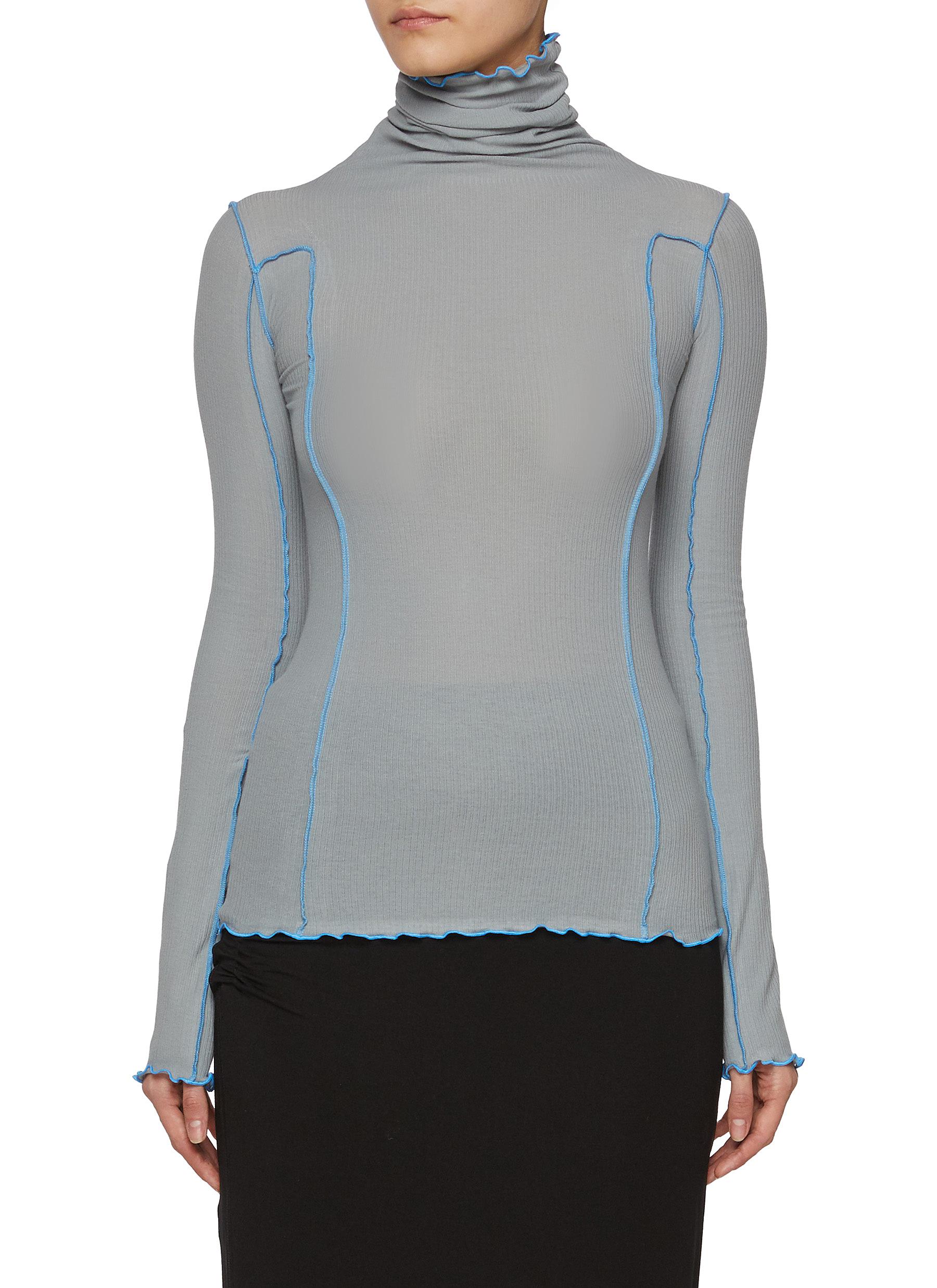 Omato High Neck Cotton Blend T-Shirt