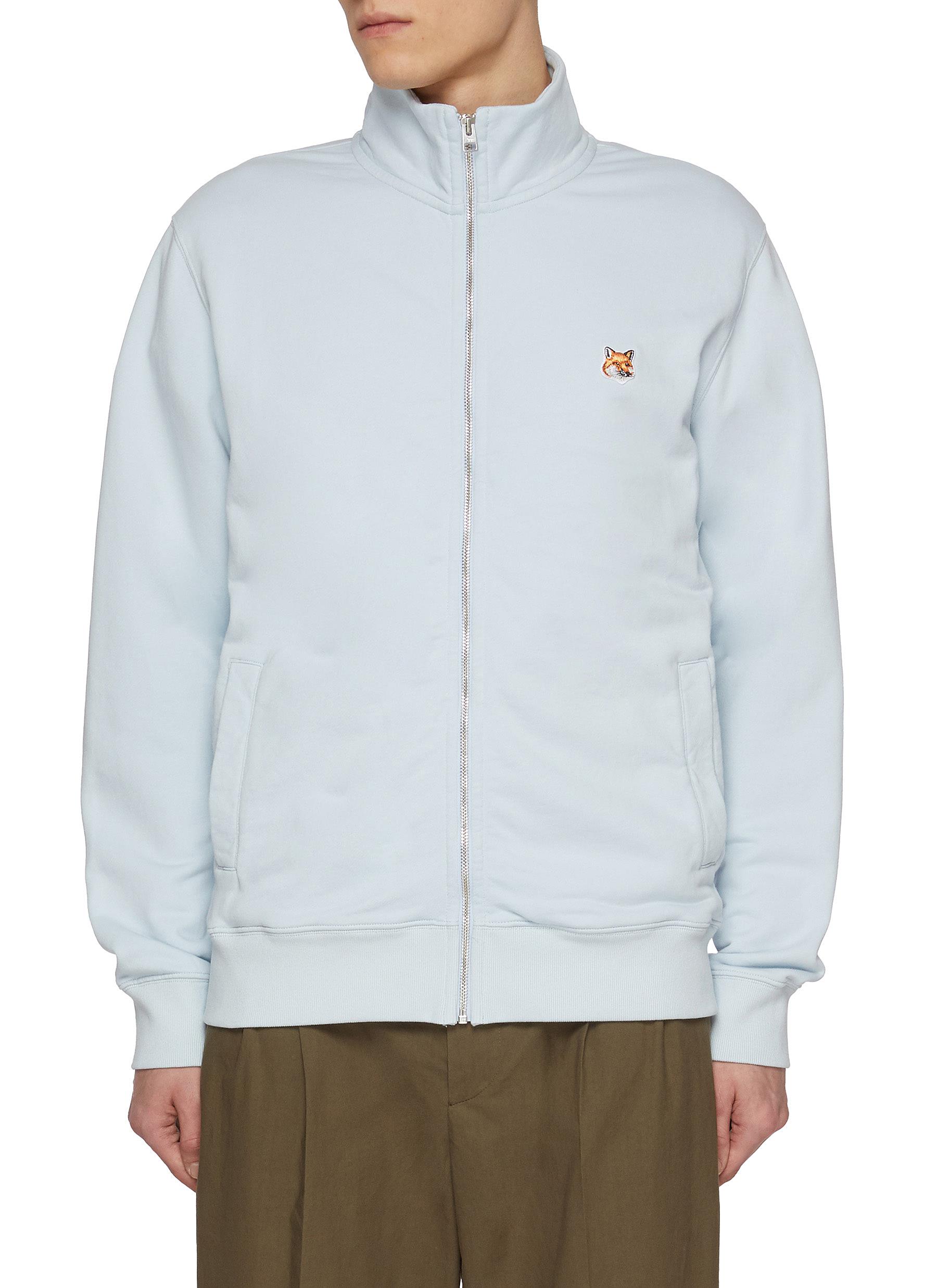 ぬ Maison Kitsune BOLD FOX HEAD PATCH HALF ZIP RIBBED JUMPER