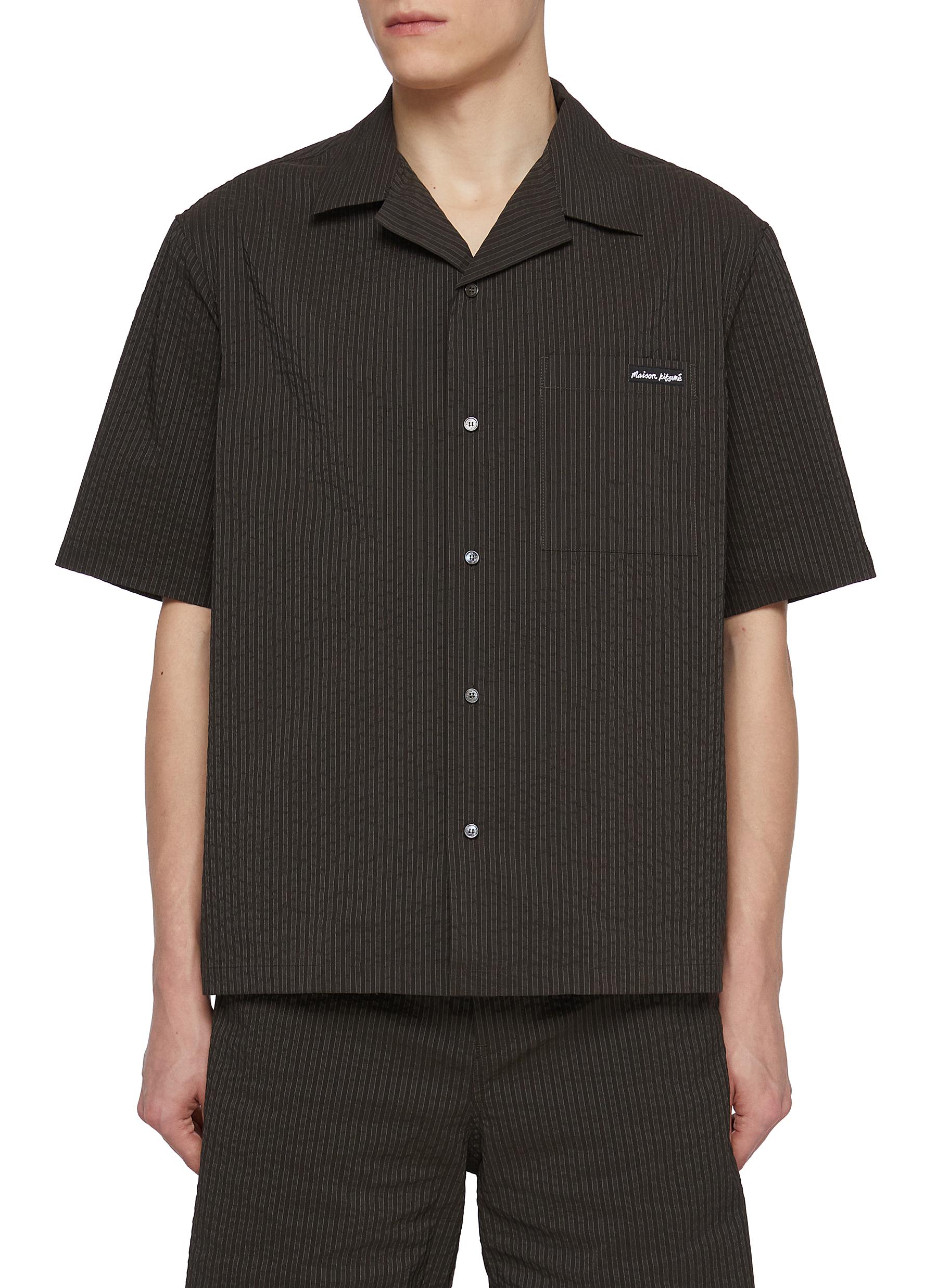 MAISON KITSUNÉ | Striped Seersucker Resort Shirt | Men