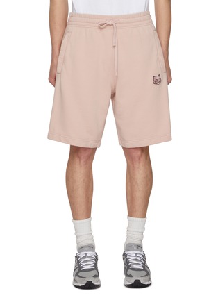 Main View - Click To Enlarge - MAISON KITSUNÉ - Bold Fox Head Patch Cotton Jogger Shorts