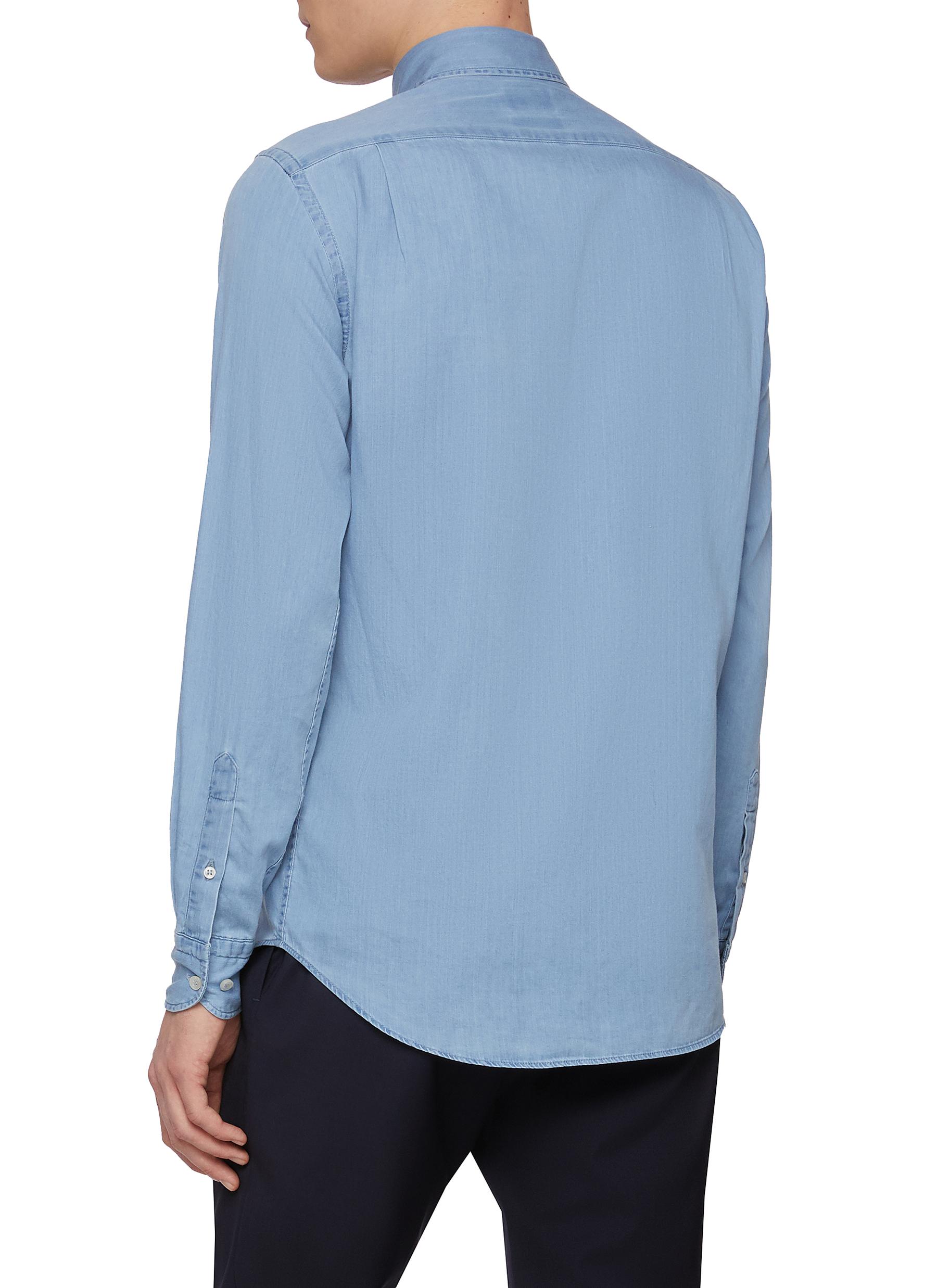 Buttoned Down Pocket Extra Soft Denim Shirt - Thumbnail 3
