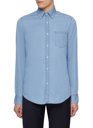 Main View - Click To Enlarge - PAUL & SHARK - Buttoned Down Pocket Extra Soft Denim Shirt