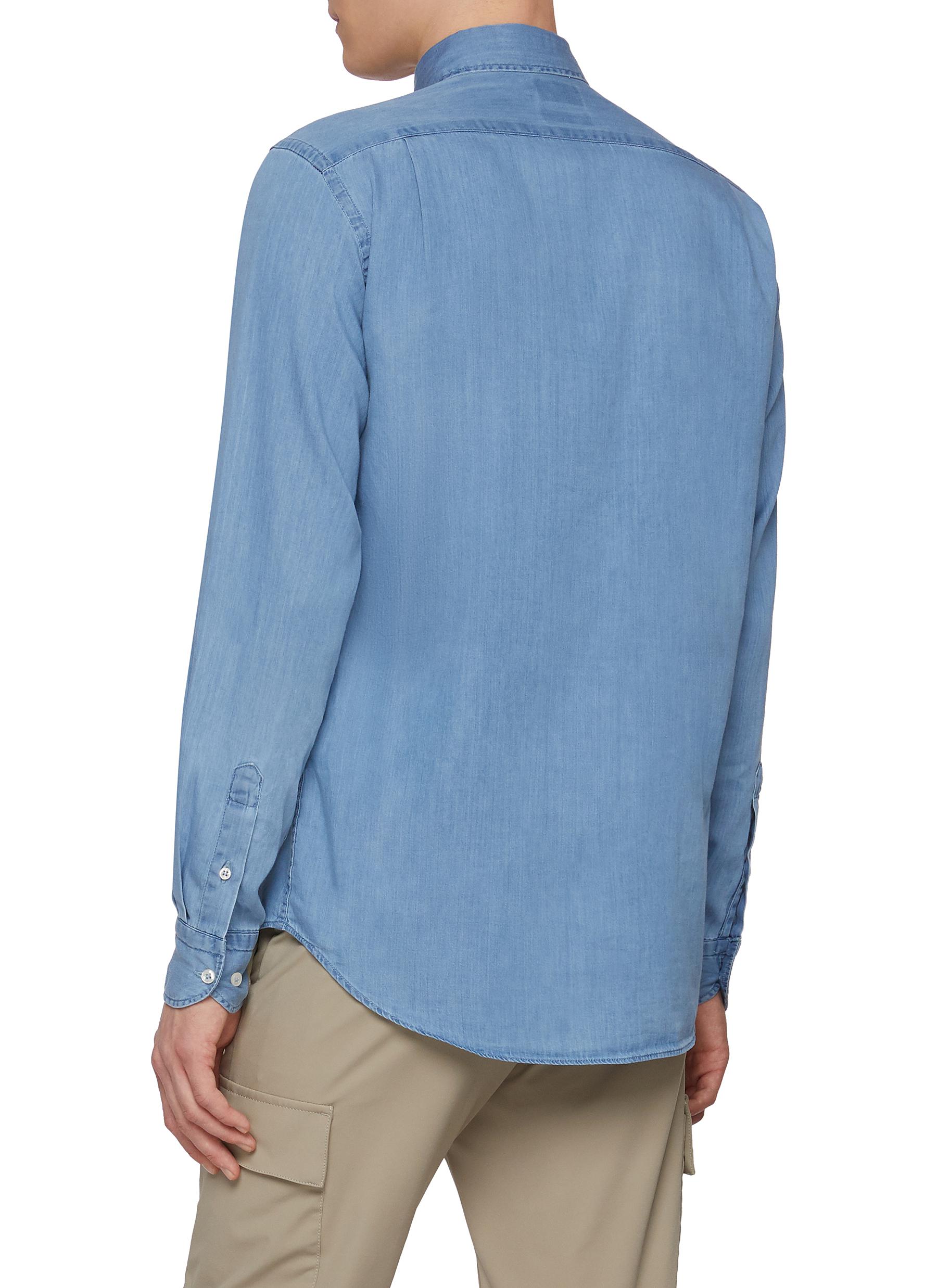 Buttoned Down Pocket Extra Soft Denim Shirt - Thumbnail 3