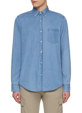 Main View - Click To Enlarge - PAUL & SHARK - Buttoned Down Pocket Extra Soft Denim Shirt