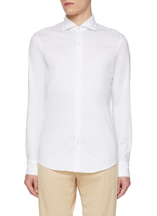 Main View - Click To Enlarge - PAUL & SHARK - Spread Collar Extrasoft Cotton Shirt